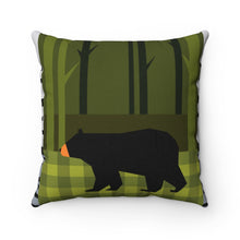 Load image into Gallery viewer, Black Bear Quilt Spun Polyester Square Pillow