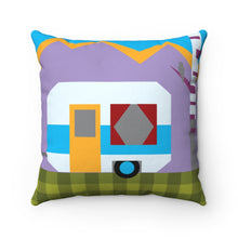 Load image into Gallery viewer, Camper Quilt Spun Polyester Square Pillow