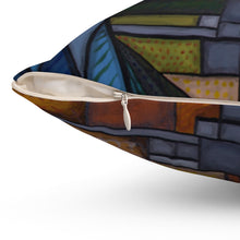 Load image into Gallery viewer, Alberta Patchwork Spun Polyester Square Pillow