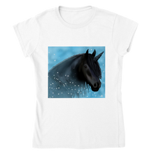 Load image into Gallery viewer, Black Unicorn Classic Womens Crewneck T-shirt