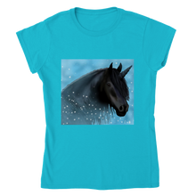 Load image into Gallery viewer, Black Unicorn Classic Womens Crewneck T-shirt