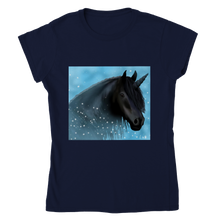 Load image into Gallery viewer, Black Unicorn Classic Womens Crewneck T-shirt