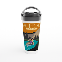 Load image into Gallery viewer, McLeod River White 15oz Stainless Steel Travel Mug
