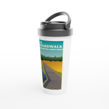Load image into Gallery viewer, Beaver Boardwalk White 15oz Stainless Steel Travel Mug