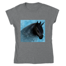 Load image into Gallery viewer, Black Unicorn Classic Womens Crewneck T-shirt