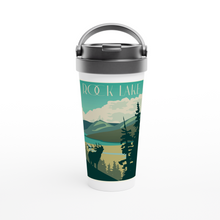 Load image into Gallery viewer, Rock Lake White 15oz Stainless Steel Travel Mug
