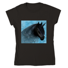 Load image into Gallery viewer, Black Unicorn Classic Womens Crewneck T-shirt