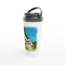 Load image into Gallery viewer, Hiking on Hoodoos White 15oz Stainless Steel Travel Mug
