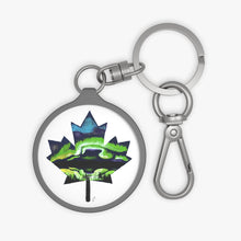 Load image into Gallery viewer, Maple Leaf Northern Lights Keyring Tag
