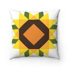 Load image into Gallery viewer, Sunflower Quilt Spun Polyester Square Pillow
