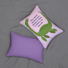 Load image into Gallery viewer, Believe in Yourself Lake Monster Spun Polyester Lumbar Pillow
