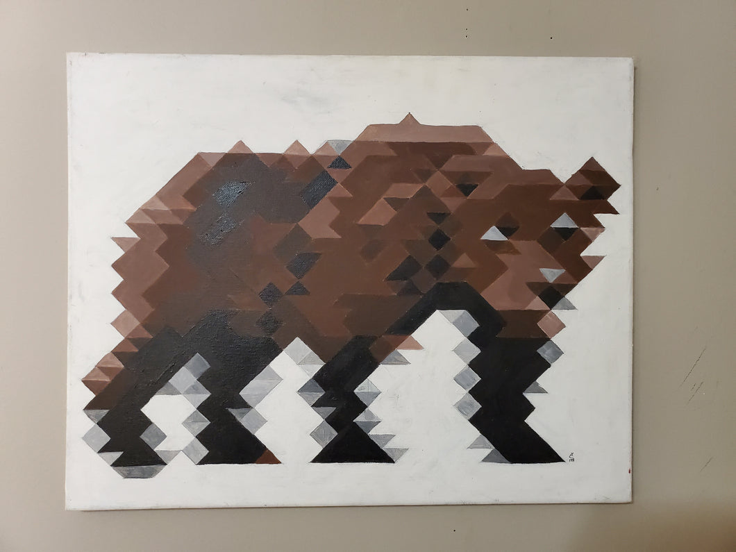 Pixel Bear Original Painting