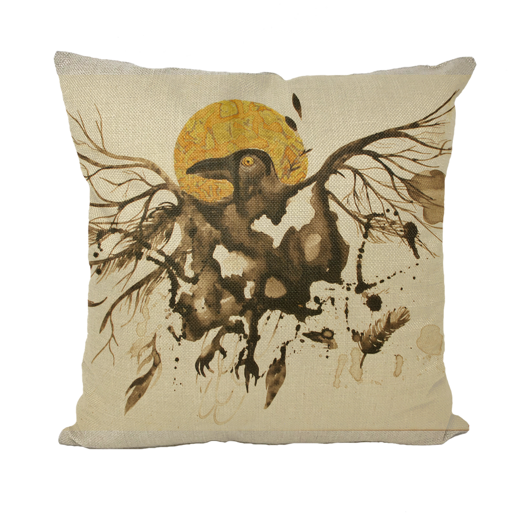 Black Guardian Throw Pillow