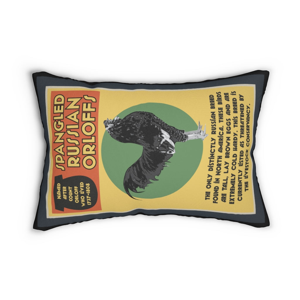 Russian Orloff Chicken Spun Polyester Lumbar Pillow
