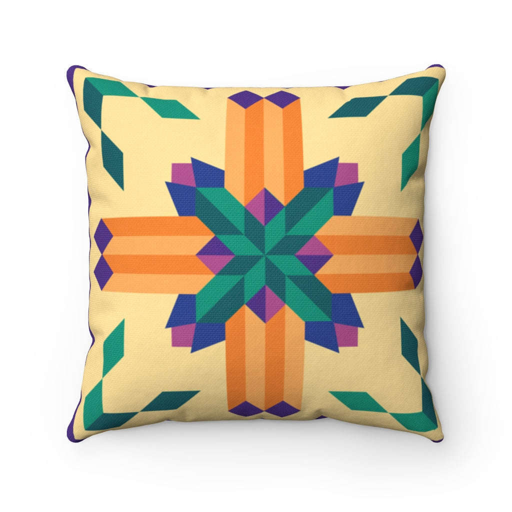 The Cross Quilt Spun Polyester Square Pillow