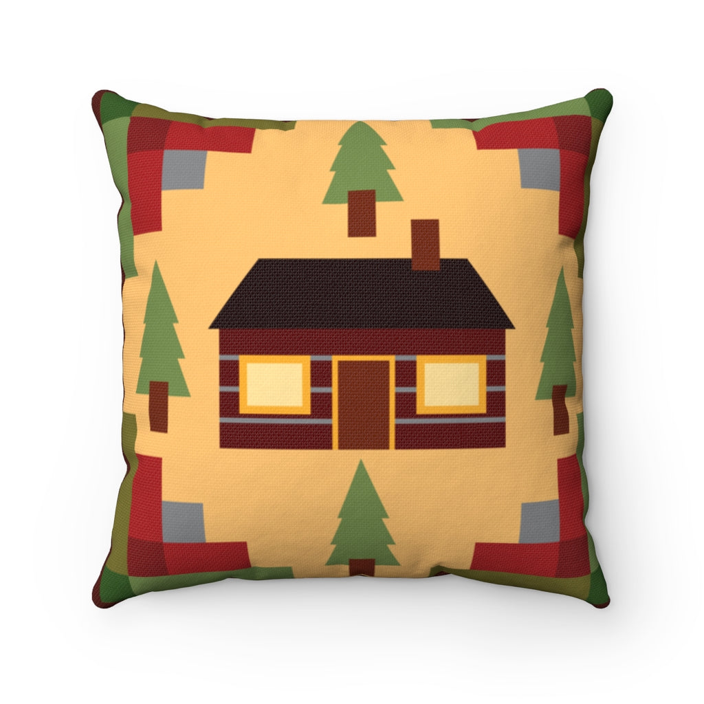 The Cabin Quilt Spun Polyester Square Pillow