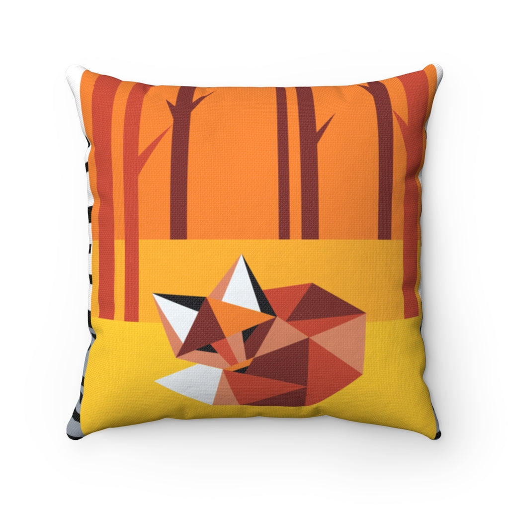 Fox Quilt Design Spun Polyester Square Pillow