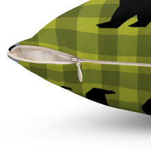 Load image into Gallery viewer, Black Bear Quilt Spun Polyester Square Pillow

