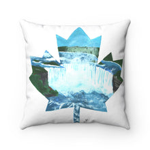 Load image into Gallery viewer, Maple Leaf Niagara Falls Spun Polyester Square Pillow
