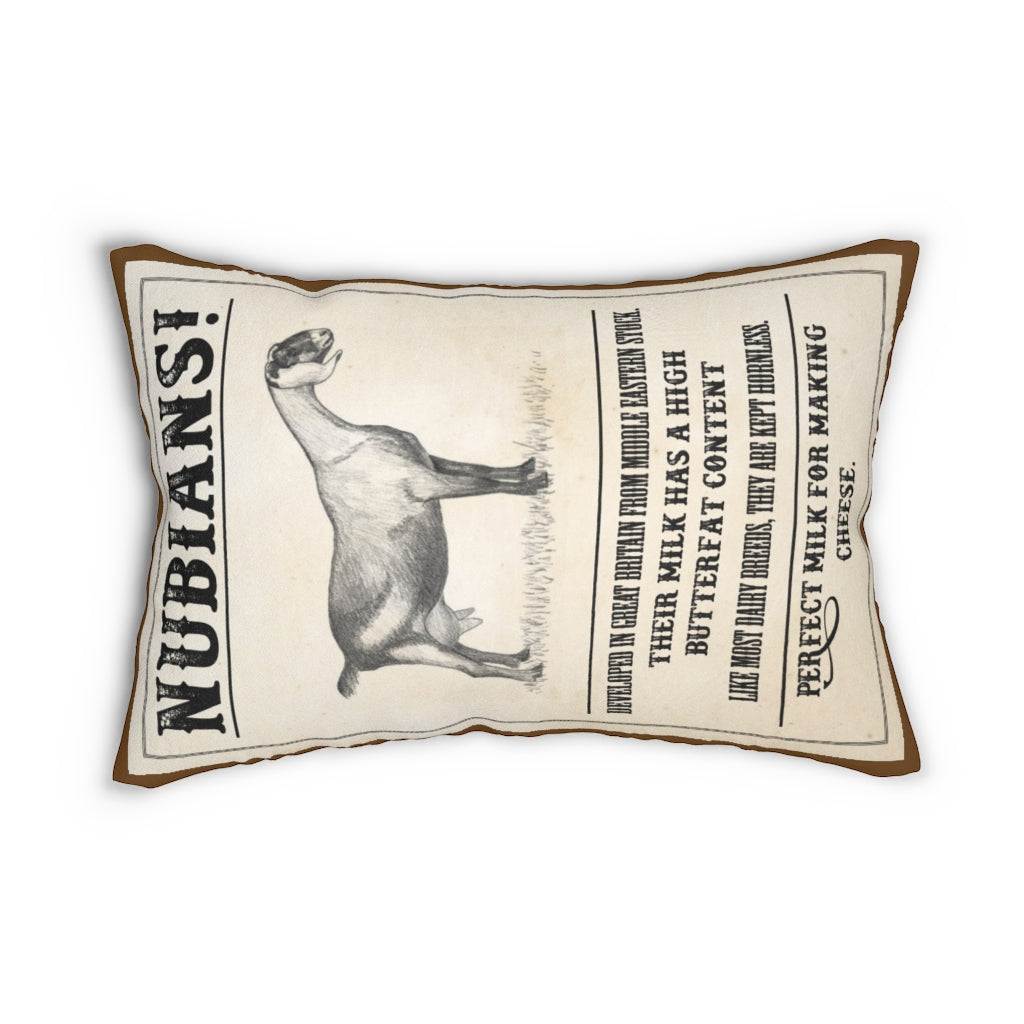 Nubian Goat Spun Polyester Lumbar Pillow