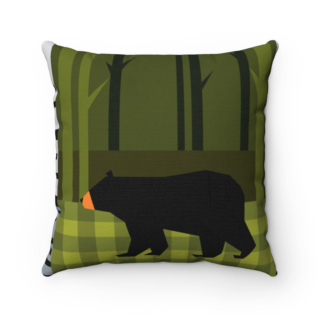 Black Bear Quilt Spun Polyester Square Pillow