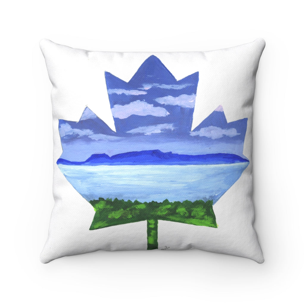 Maple Leaf Sleeping Giant Spun Polyester Square Pillow