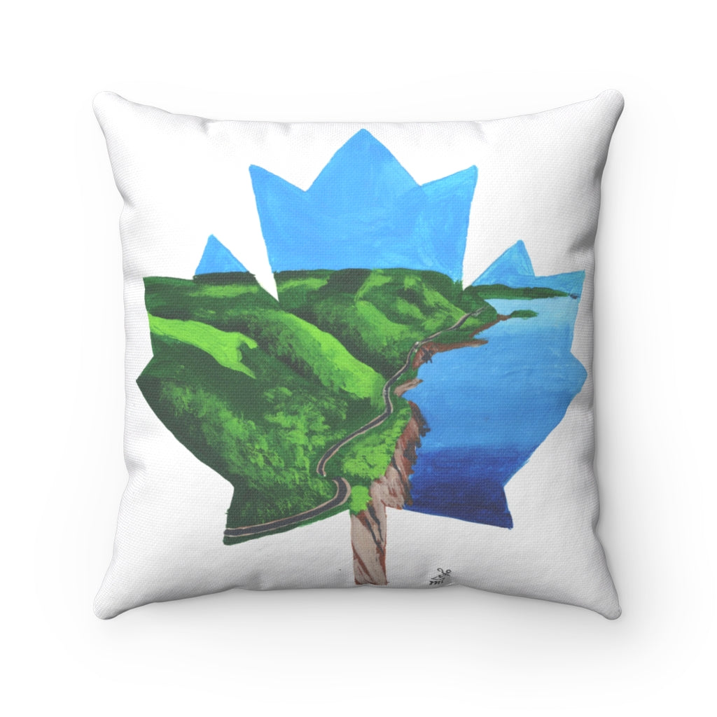 Maple Leaf Calbot Trail Spun Polyester Square Pillow