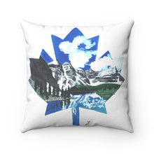 Load image into Gallery viewer, Maple Leaf Rocky Mountains Spun Polyester Square Pillow
