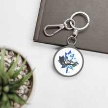 Load image into Gallery viewer, Maple Leaf Rocky Mountains Keyring Tag
