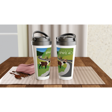 Load image into Gallery viewer, HWY 40 White 15oz Stainless Steel Travel Mug
