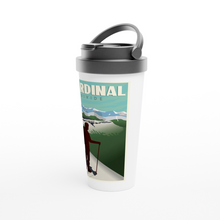 Load image into Gallery viewer, Cardinal Divide White 15oz Stainless Steel Travel Mug
