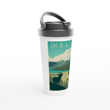 Load image into Gallery viewer, Rock Lake White 15oz Stainless Steel Travel Mug
