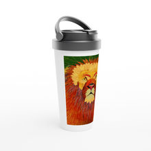 Load image into Gallery viewer, Leaf Lion White 15oz Stainless Steel Travel Mug
