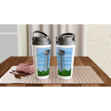 Load image into Gallery viewer, Edson Water Tower White 15oz Stainless Steel Travel Mug
