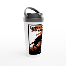 Load image into Gallery viewer, Sergeant Recklass White 15oz Stainless Steel Travel Mug
