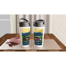 Load image into Gallery viewer, Cadomin White 15oz Stainless Steel Travel Mug
