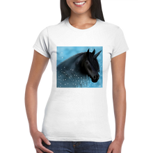 Load image into Gallery viewer, Black Unicorn Classic Womens Crewneck T-shirt
