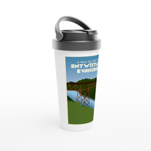Load image into Gallery viewer, Entwistle and Evansburg White 15oz Stainless Steel Travel Mug
