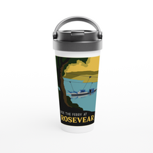 Load image into Gallery viewer, Rosevear White 15oz Stainless Steel Travel Mug
