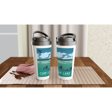 Load image into Gallery viewer, Chip Lake White 15oz Stainless Steel Travel Mug

