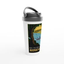 Load image into Gallery viewer, Rosevear White 15oz Stainless Steel Travel Mug
