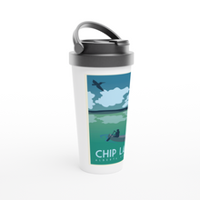 Load image into Gallery viewer, Chip Lake White 15oz Stainless Steel Travel Mug
