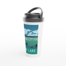 Load image into Gallery viewer, Chip Lake White 15oz Stainless Steel Travel Mug
