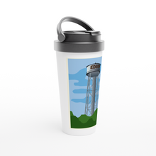 Load image into Gallery viewer, Edson Water Tower White 15oz Stainless Steel Travel Mug
