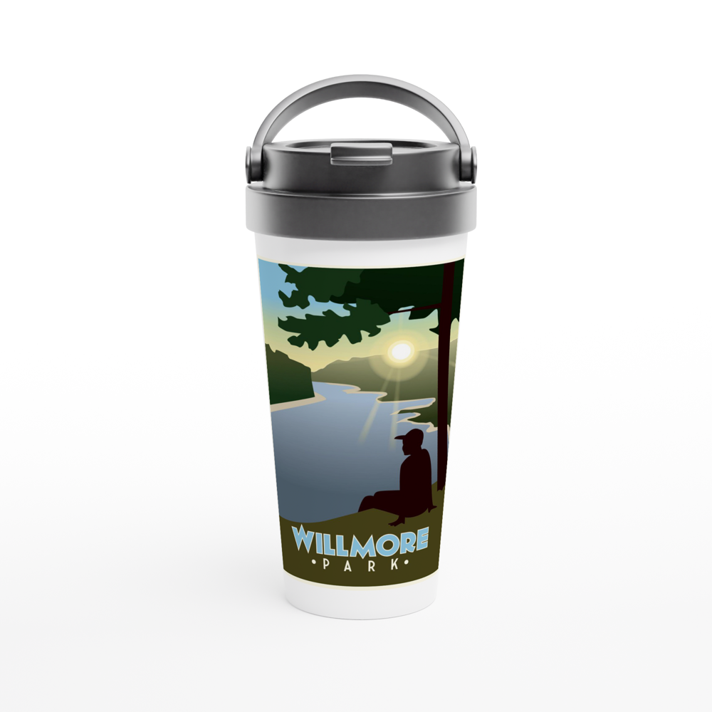 Willmore Park White 15oz Stainless Steel Travel Mug