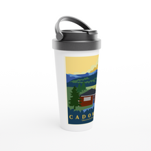Load image into Gallery viewer, Cadomin White 15oz Stainless Steel Travel Mug
