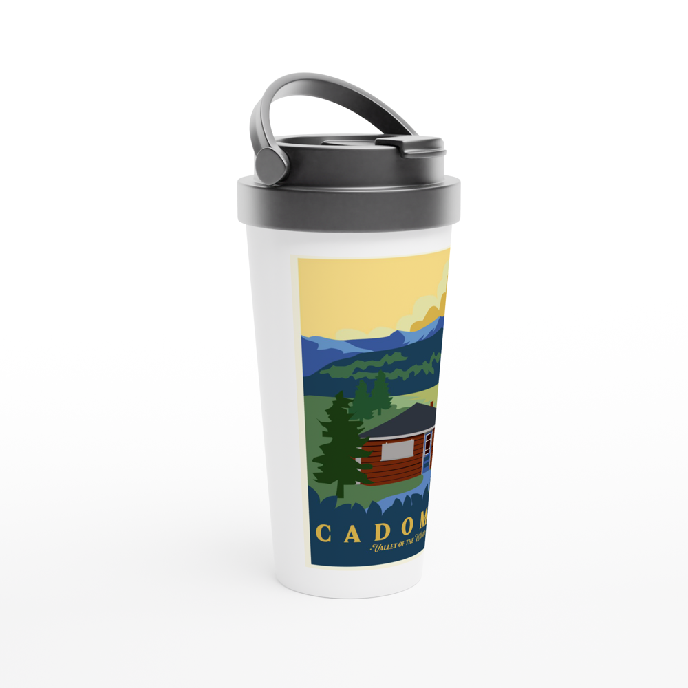 Cadomin White 15oz Stainless Steel Travel Mug