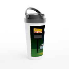 Load image into Gallery viewer, Nojack Hotel White 15oz Stainless Steel Travel Mug
