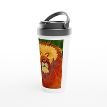 Load image into Gallery viewer, Leaf Lion White 15oz Stainless Steel Travel Mug
