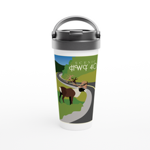 Load image into Gallery viewer, HWY 40 White 15oz Stainless Steel Travel Mug
